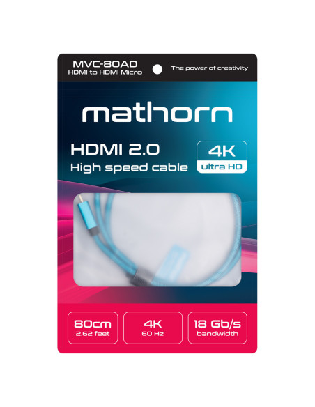 Kabel Mathorn MVC-80AD HDMI - HDMI 2.0 4K 60Hz 18Gbps 80cm