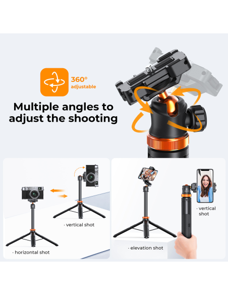 Statyw K&F Concept 2w1 Selfie z uchwytem do telefonu