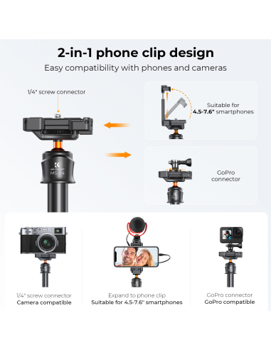 Statyw K&F Concept 2w1 Selfie z uchwytem do...