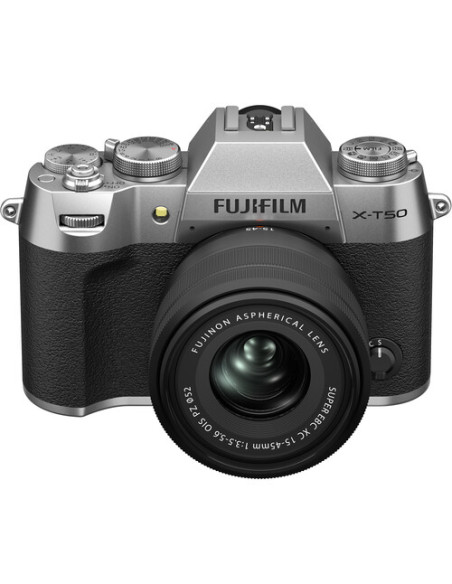 Fujifilm X-T50 + Fujinon XC 15-45 mm f/3.5-5.6 OIS PZ (silver) aparat fotograficzny zestaw - srebrny