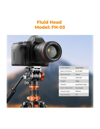 K&F Concept K234A7 z głowicą FH-03 statyw video