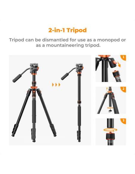 K&F Concept K234A7 z głowicą FH-03 statyw video