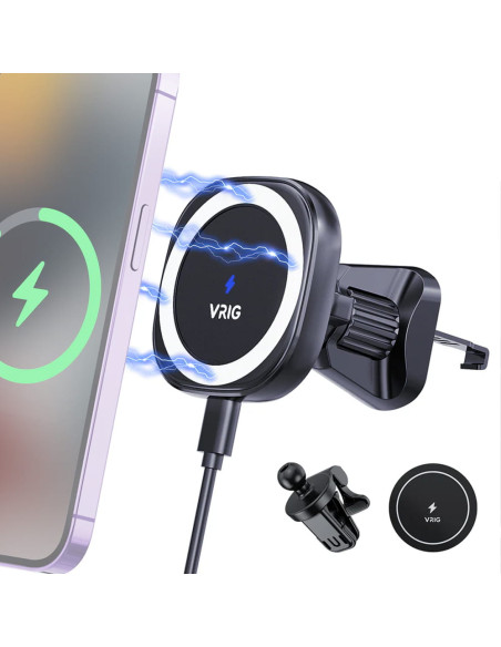VRIG MG-07S magnetyczny uchwyt samochodowy do smartfona z funkcją ładowania indukcyjnego