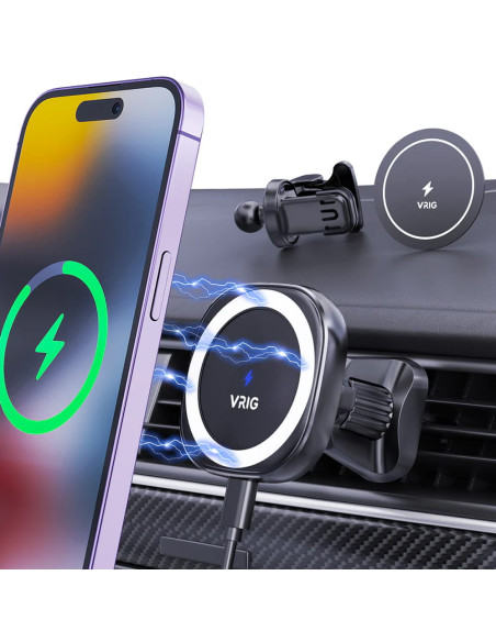 VRIG MG-07S magnetyczny uchwyt samochodowy do smartfona z funkcją ładowania indukcyjnego