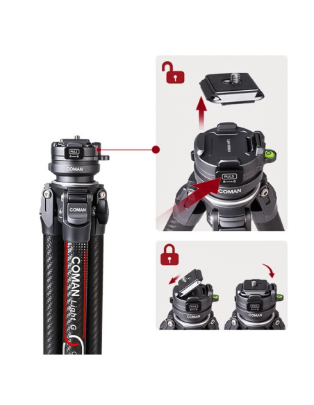 Coman Light-W karbonowy statyw fotograficzny 158cm BIAŁY