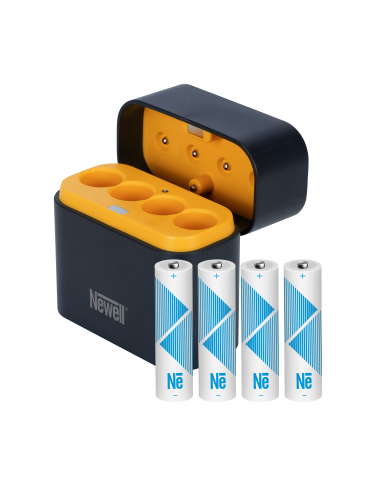 Ładowarka 4-kanałowa Newell do akumulatorów Li-ion + 4 akumulatory Li-ion AA 2200 mAh