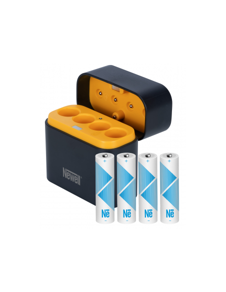 Ładowarka 4-kanałowa Newell do akumulatorów Li-ion + 4 akumulatory Li-ion AA 2200 mAh