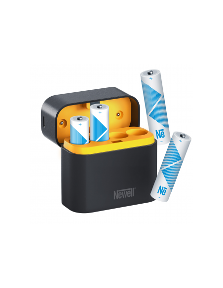 Ładowarka 4-kanałowa Newell do akumulatorów Li-ion + 4 akumulatory Li-ion AA 2200 mAh