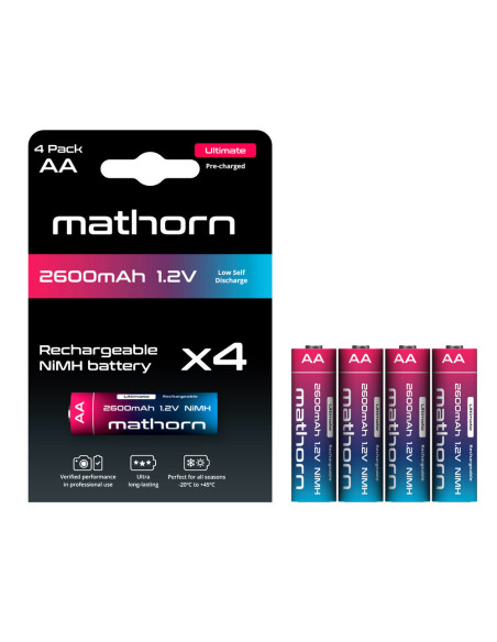 Zestaw akumulatorów Mathorn Ultimate AA NiMH 2600 mAh NiMH HR6 1.2V 4szt