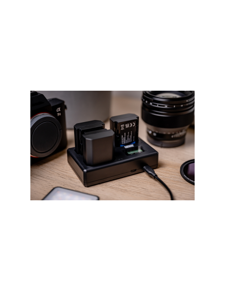 Ładowarka trójkanałowa Newell TT-USB-C do akumulatorów NP-FZ100 do Sony