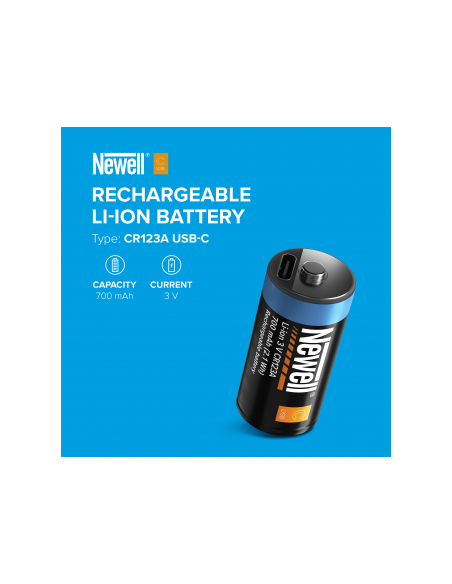 Akumulator Newell CR123A USB-C 700 mAh 2 szt. blister