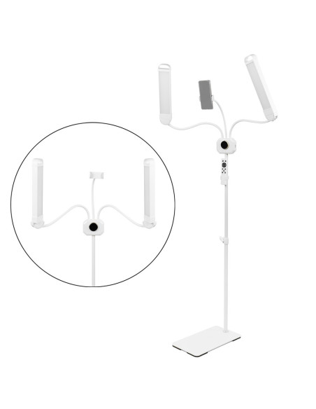 Lampa kosmetyczna LED MITOYA LUMERA 3000-6000K na statywie [biała]