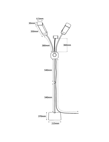 Lampa kosmetyczna LED MITOYA LUMERA 3000-6000K na statywie [biała]