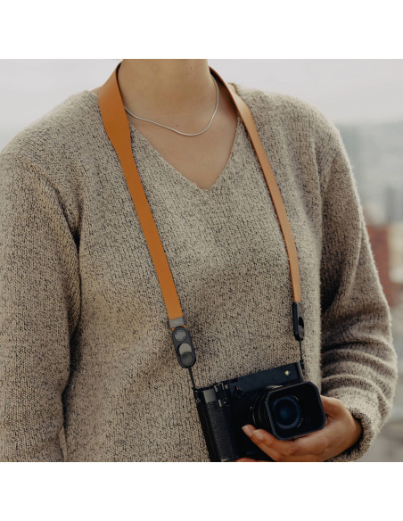 Pasek Peak Design Form Leather Camera Strap Short Amber- bursztynowy