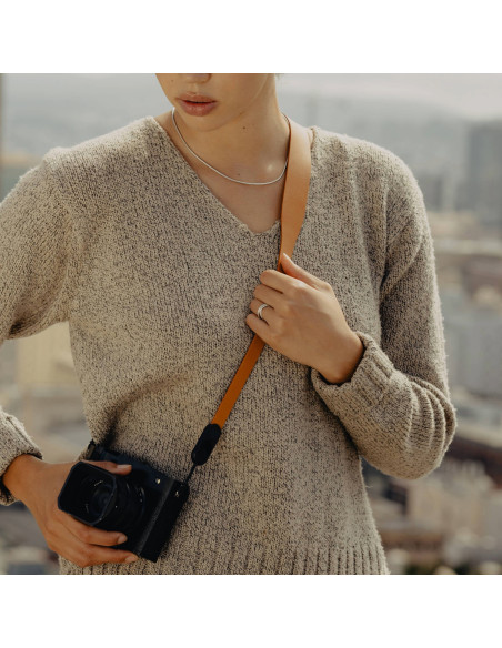 Pasek Peak Design Form Leather Camera Strap Short Amber- bursztynowy