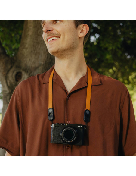 Pasek Peak Design Form Leather Camera Strap Neck Amber- bursztynowy