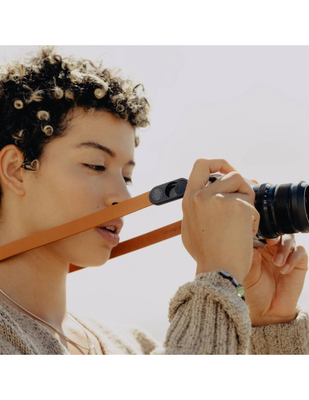 Pasek Peak Design Form Leather Camera Strap Neck Amber- bursztynowy