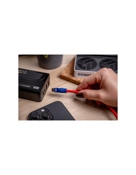 Kabel Newell USB-C - USB-C 100 W, 2 m, silikonowy, czerwono-granatowy