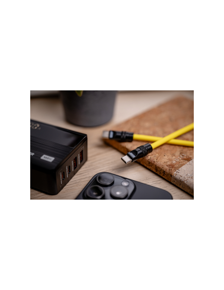 Kabel Newell USB-C - USB-C 100 W, 2 m, silikonowy, żółto-czarny