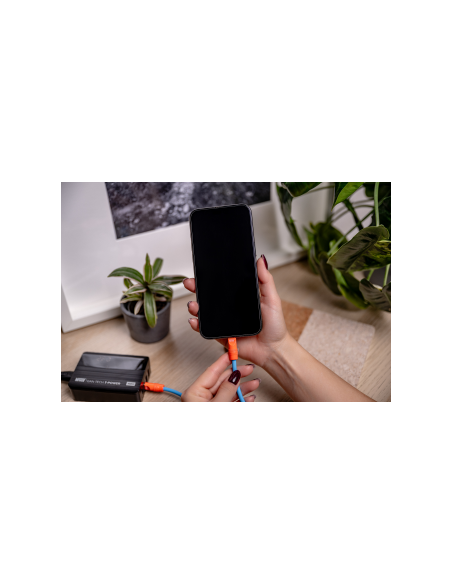 Kabel Newell USB-C - USB-C 100 W, 2 m, silikonowy, niebiesko-pomarańczowy