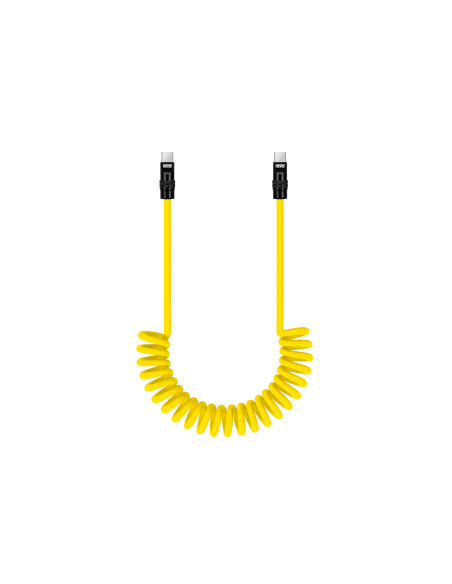 Kabel Newell USB-C - USB-C 100 W, 1,5 m, silikonowy, spiralny, żółto-czarny