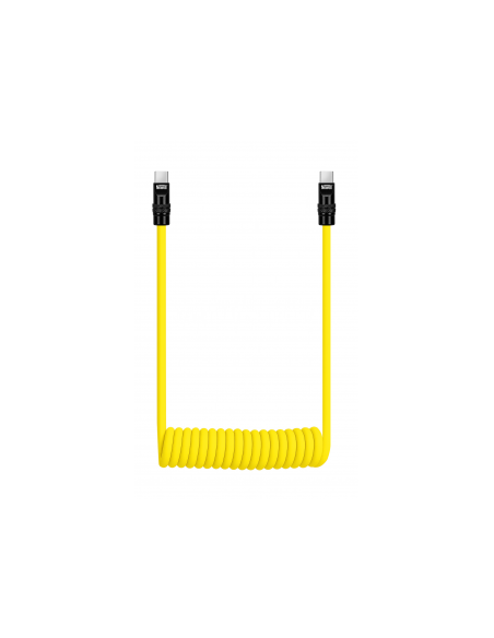 Kabel Newell USB-C - USB-C 100 W, 1,5 m, silikonowy, spiralny, żółto-czarny