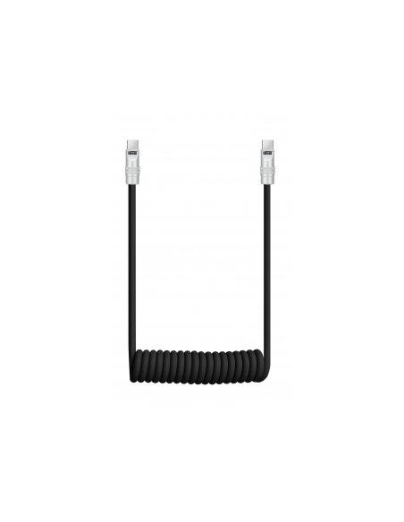 Kabel Newell USB-C - USB-C 100 W, 1,5 m, silikonowy, spiralny, czarny