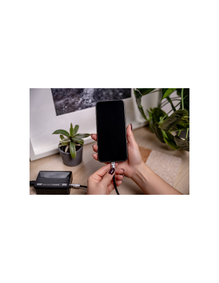 Kabel Newell USB-C - USB-C 100 W, 1,5 m, silikonowy, spiralny, czarny