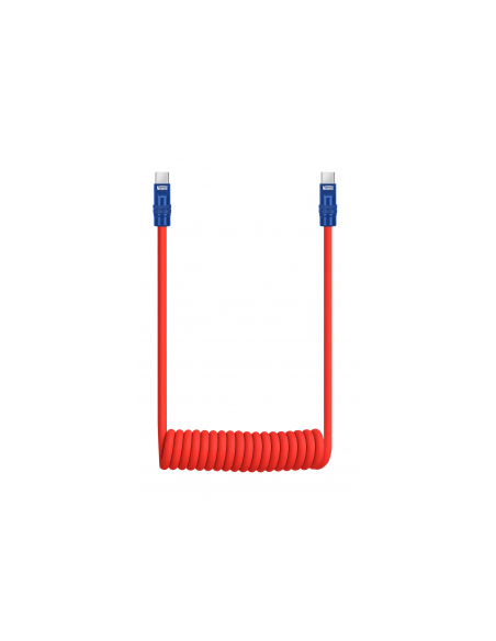 Kabel Newell USB-C - USB-C 100 W, 1,5 m, silikonowy, spiralny, czerwono-granatowy