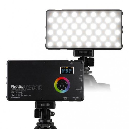 Lampa LED PHOTTIX M200R RGB z power-bankiem