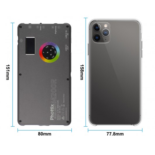 Lampa LED PHOTTIX M200R RGB z power-bankiem