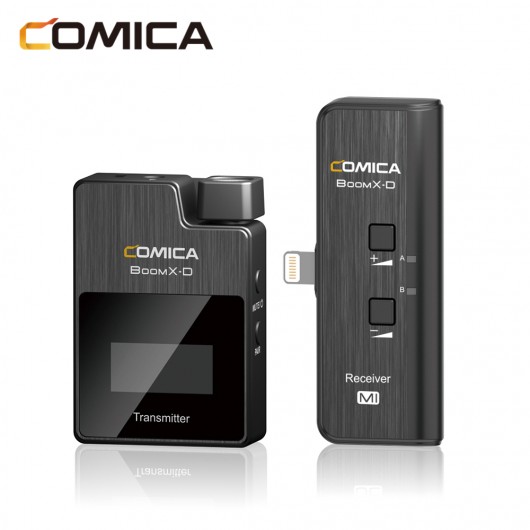 Comica BoomX-D MI1 Mikrofon bezprzewodowy z jednym nadajnikiem i jednym odbiornikiem Lightning
