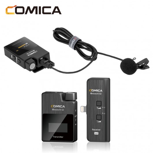 Comica BoomX-D MI1 Mikrofon bezprzewodowy z jednym nadajnikiem i jednym odbiornikiem Lightning