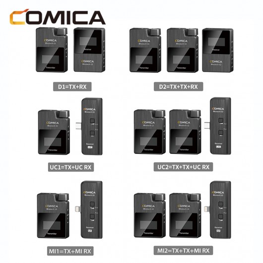 Comica BoomX-D MI1 Mikrofon bezprzewodowy z jednym nadajnikiem i jednym odbiornikiem Lightning