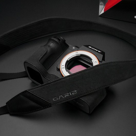 Pasek GARIZ AT-DSLCG ciemno szary alcantara szeroki