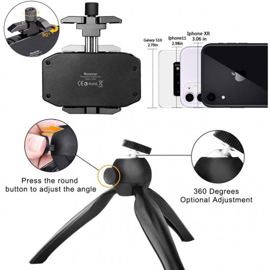 Comica CVM-WS50C Mikrofon bezprzewodowy krawatowy do smartfona z mini statywem TRRS jack 3,5mm