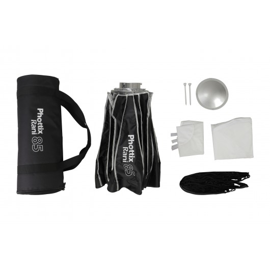 PHOTTIX Rani 85 składany softbox / beauty-dish srebrny z gridem