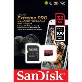 KARTA SANDISK EXTREME PRO microSDHC 32GB 100/90 MB/s A1 C10 V30 UHS-I U3 2