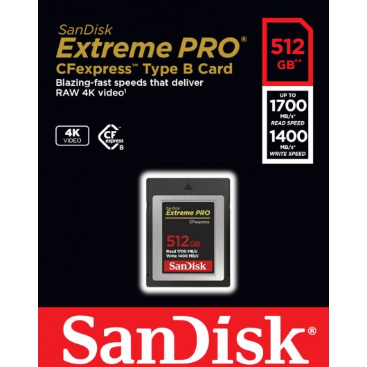 KARTA SANDISK EXTREME PRO CFexpress 512GB (1700/1400 MB/s)