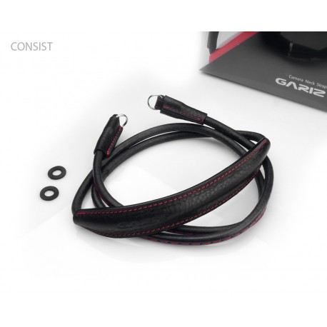 Pasek skórzany GARIZ XS-CSNSBKR do bezlusterkowców 80cm czarny z obszyciem czerwoną nitką