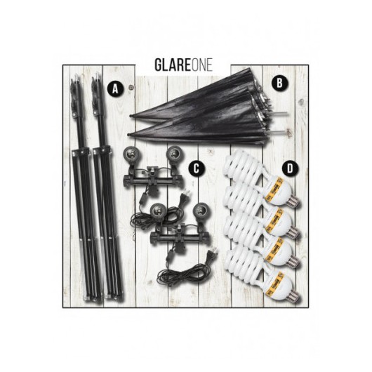 GlareOne Zestaw Oświetlenia Ciągłego SUNNY SILVER-2x1250