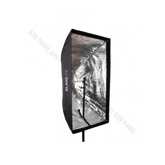 Softbox prostokątny GlareOne Parasolkowy 80x120cm z dyfozorem oraz gridem do lamp reporterskich