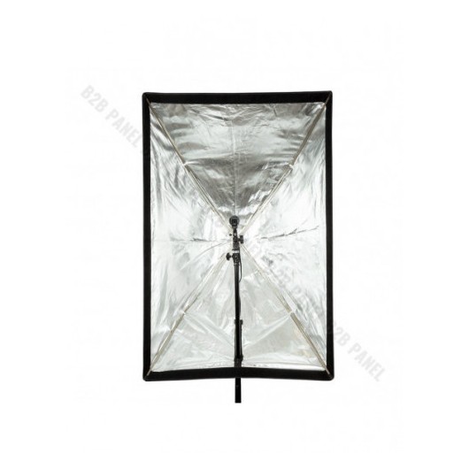 Softbox prostokątny GlareOne Parasolkowy 80x120cm z dyfozorem oraz gridem do lamp reporterskich