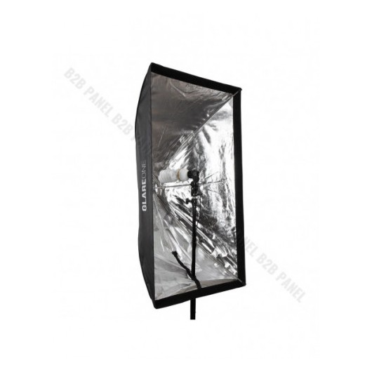 Softbox prostokątny GlareOne Parasolkowy 80x120cm z dyfozorem oraz gridem do lamp reporterskich