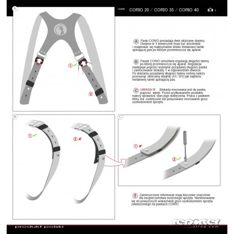 Szelki skórzane CORIO REPORTER
